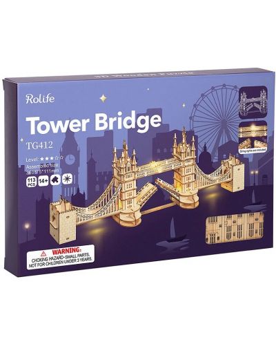 Ξύλινο 3D παζλ Robo Time 113 κομμάτια - Tower Bridge - 3